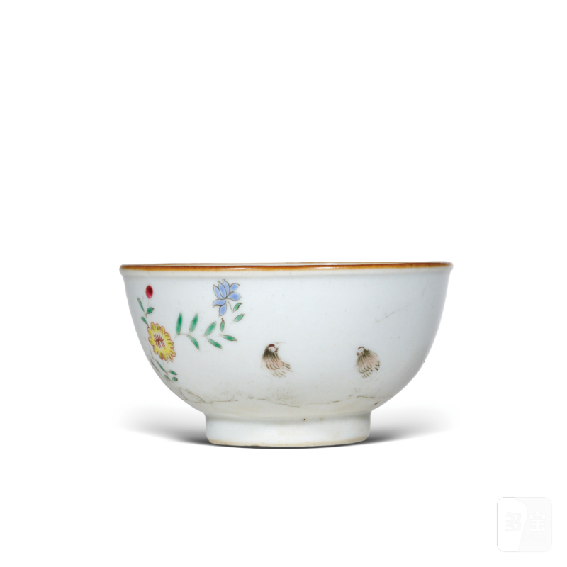 清乾隆粉彩安居乐业纹碗